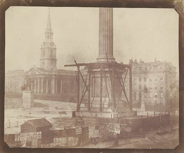 William Henry Fox Talbot, photographer (English, 1800 - 1877) The Nelson Column, April 1844, Salted paper print Image: 17.1 x 21.1 cm (6 3/4 x 8 5/16 in.) Sheet: 18.7 x 22.5 cm (7 3/8 x 8 7/8 in.) The J. Paul Getty Museum, Los Angeles. Digital image courtesy of the Getty's Open Content Program.