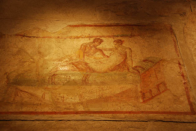 En las paredes se conservan los frescos eróticos. Foto © Patrick Mreyen