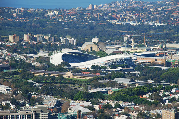 Vista al estadio desde la Torre de Sidney. Foto © Patrick Mreyen.