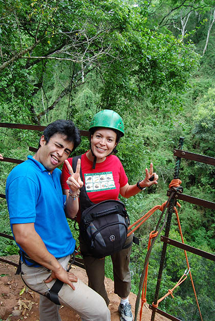 A punto de descender (y ¡muerta de miedo!) Foto © Silvia Lucero