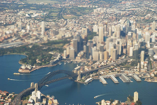 La hermosa Sidney vista desde el avión. Foto © Patrick Mreyen 