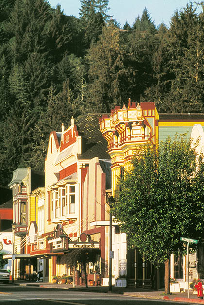 Calle principal de Ferndale. Foto de Carrie Grant: Cortesía de Humboldt County CVB, redwoods.info.